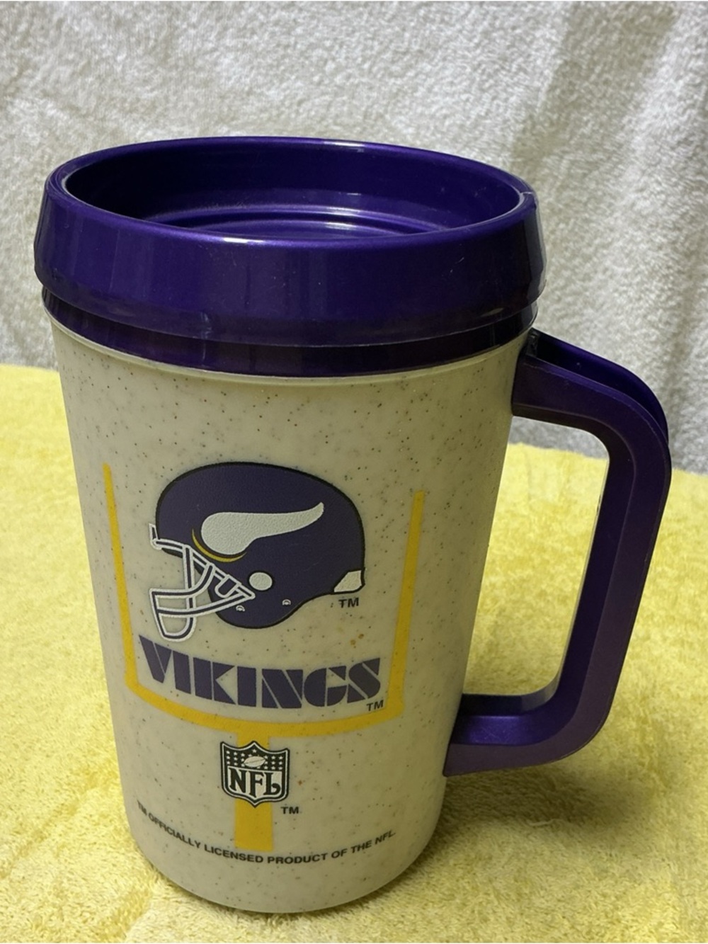 Vintage Aladdin NFL MN Vikings 7-11 Plastic 20oz Travel Mug